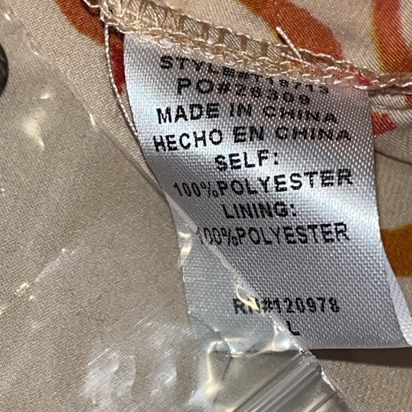 Entro Satin Floral Balloon Short Sleeve Blouse size Large - Picture 6 of 12